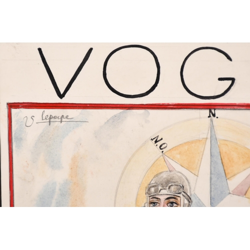 163 - Attributed to Georges Lepape (1887-1971) French. Vogue, Watercolour, Signed in pencil, and inscribed... 