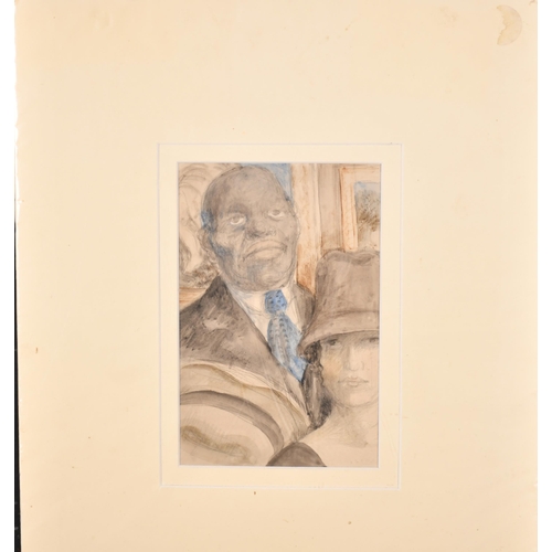 166 - Attributed to James Fitton (1899-1982) British. Figure Studies, Watercolour and pencil, Inscribed on... 