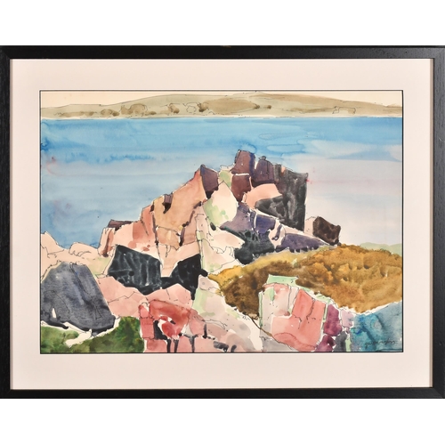 178 - George Hooper (1910-1994) British. A Rocky Shore, Watercolour, Signed, 13.5