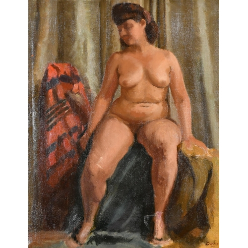 193 - Anthony Devas (1911-1958) British. A Seated Nude, Oil on canvas, Signed, 20