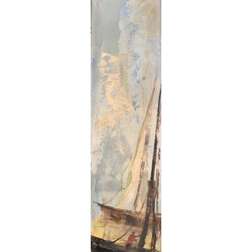 198 - 20th Century Brazilian. A Study of Boats, Oil on board, 8.5