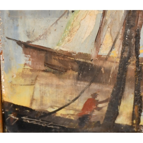 198 - 20th Century Brazilian. A Study of Boats, Oil on board, 8.5