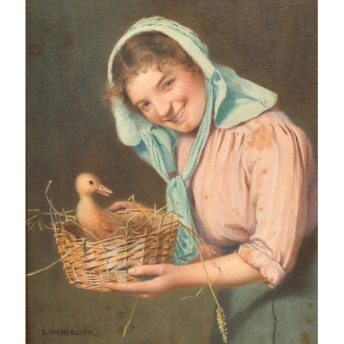 207 - Charles Spencelayh (1865-1958) British. 'The Duckling', Watercolour, Signed, 7