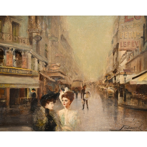 217 - Alfredo Palmero de Gregorio (1901-1991) Spanish/French. A Parisian Street Scene, Oil on canvas, Sign... 