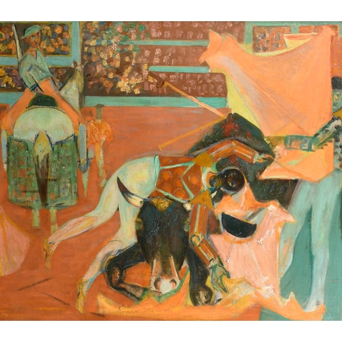 252 - Attributed to Hans Ollgaard (1911-1969) Swedish. The Bullfight, Oil on canvas, 36.5