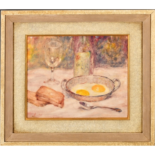 280 - Lucien Boulier (1882-1963) French. The Breakfast, Oil on board, Signed, 10.75