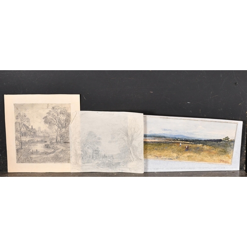 29 - 19th Century English School. A Stormy Beach Scene, Watercolour, Indistinct monogram, unframed, 8