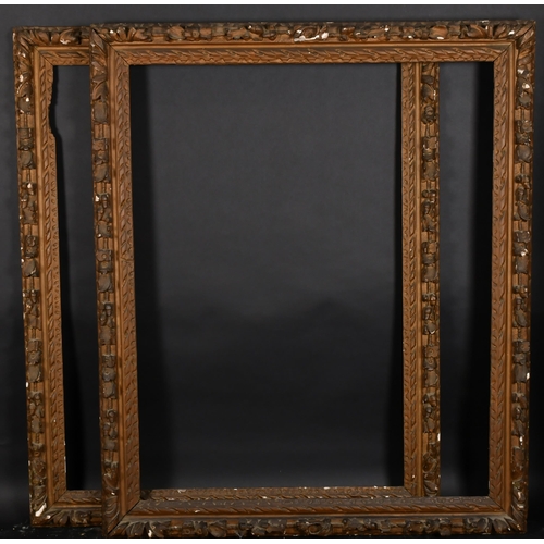 297 - 18th Century English School. A Pair of Painted Carved Wood Frames, rebate 50