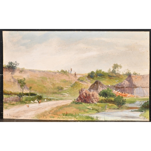 30 - James Aumonier (1832-1911) British. A River Landscape, Watercolour, Signed and dated 1875, unframed ... 