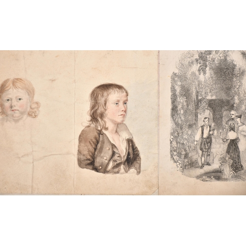 31 - 19th Century English School. Head Studies of Boys, Watercolour, unframed 4.75