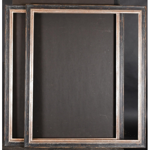 353 - 20th-21st Century English School. A Pair of Black Painted Frames, with a silver inner edge, rebate 2... 