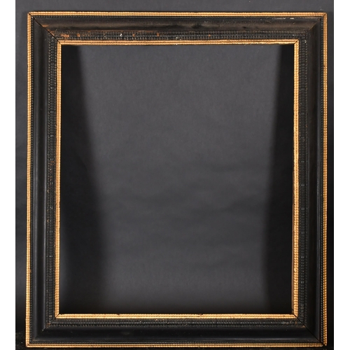 357 - 18th Century Italian School. A Black Painted Frame, with gilt inner and outer edges, rebate 27.25