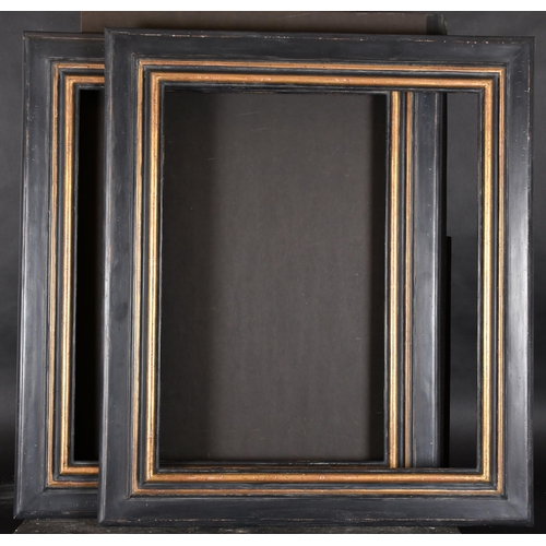 367 - 20th-21st Century English School. A Pair of Black Painted Frames, with gilt top edges, rebate 24.75