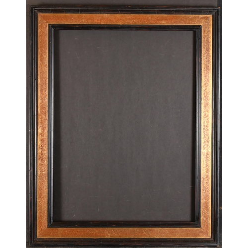 377 - 20th Century European School. A Black Painted Frame, with a gilded plate, rebate 24