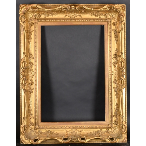 379 - 19th Century English School. A Gilt and Painted Composition Frame, with swept and pierced centres an... 