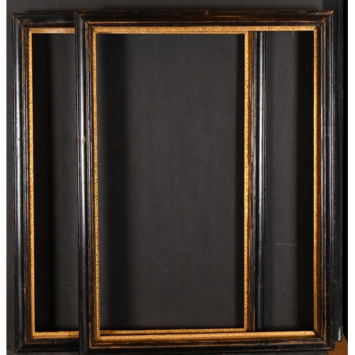 404 - 18th Century English School. A Fine Pair of Darkwood Frames, with gilt slips, rebate 20.25