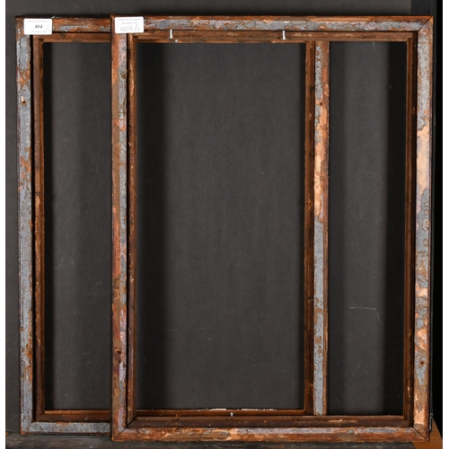 404 - 18th Century English School. A Fine Pair of Darkwood Frames, with gilt slips, rebate 20.25