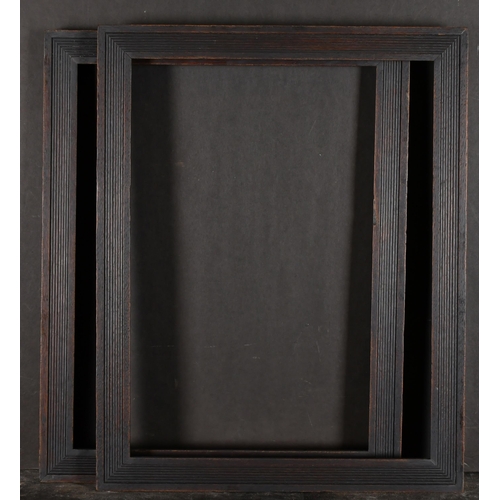 425 - 19th Century English School. A Pair of Black Painted Ribbed Frames, rebate 17