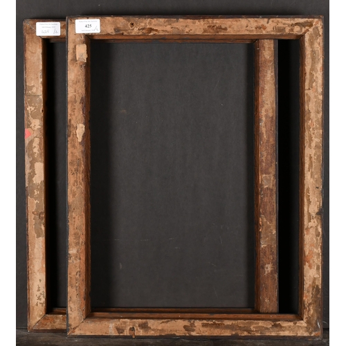 425 - 19th Century English School. A Pair of Black Painted Ribbed Frames, rebate 17