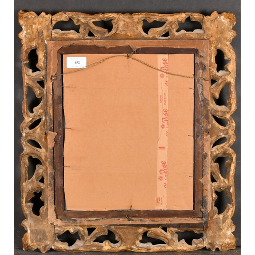 452 - 19th Century Italian School. A Carved Giltwood Florentine Frame, with inset mirror glass, rebate 12