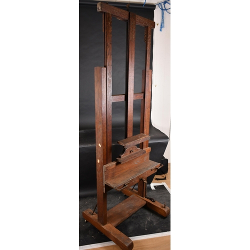 479 - 20th Century English School. A Single sided fully adjustable easel with handle, 65.5