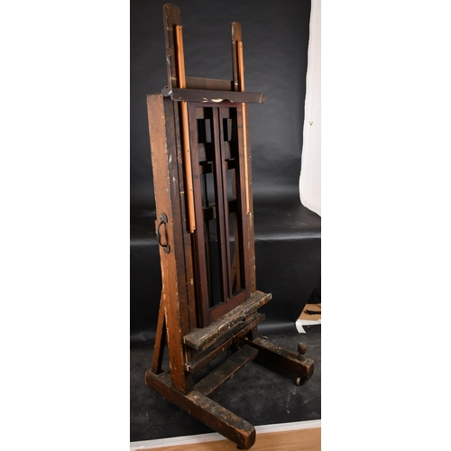 480 - 20th Century English School. A Single sided fully adjustable easel with handle, 64