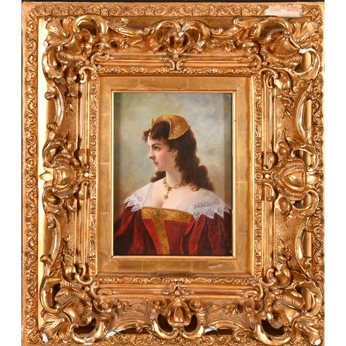 62 - Moritz Stifter (1857-1905) Austrian. An Elegant Beauty, Oil on panel, Signed, 8.25