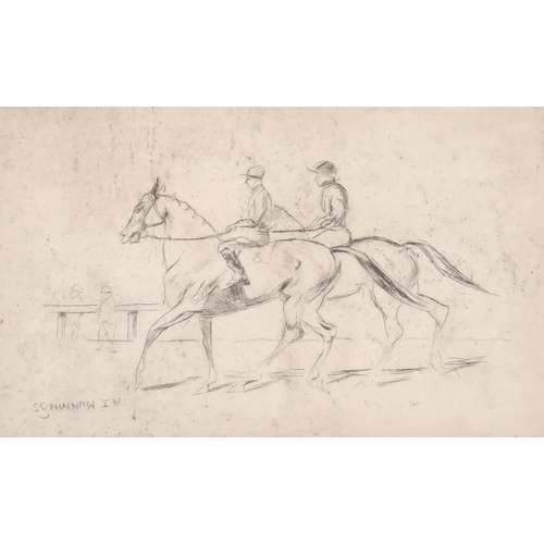 86 - Alfred James Munnings (1878-1959) British. A Study of Two Runners and Riders, Etching, 5