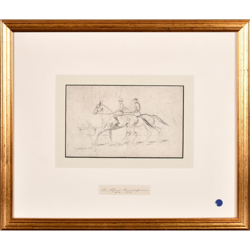 86 - Alfred James Munnings (1878-1959) British. A Study of Two Runners and Riders, Etching, 5