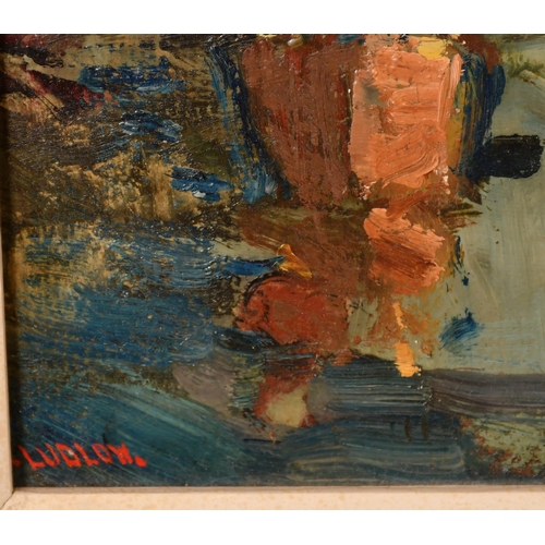 166 - William Ludlow (fl.1930-1960) British. Harbour Scene, Oil on board, Signed, 18