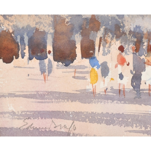 206 - Edward Seago (1910-1974) British. The Tuileries Gardens, Watercolour, Signed in pencil, 12.75