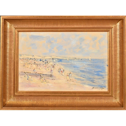 208 - Walter John Beauvais (1942-1998) British. A Beach Scene, Oil on board, Signed, 8