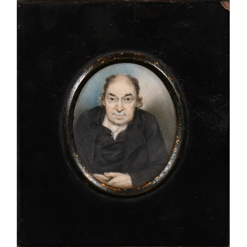 6 - J Harris (19th Century) British. Portrait of a Man, possibly William Blake, Miniature, Inscribed and... 