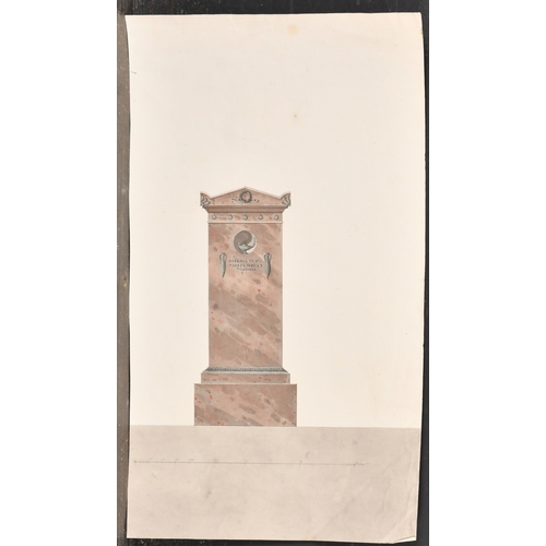 30 - 19th Century European School. Design for a Monument, Watercolour, Unframed, overall 21