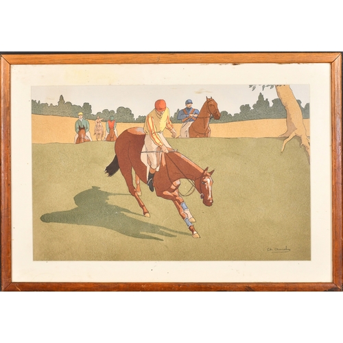 63 - Charles Ancelin (1863-1940) French. A Set of Three Racing Scenes, Prints, 11.5
