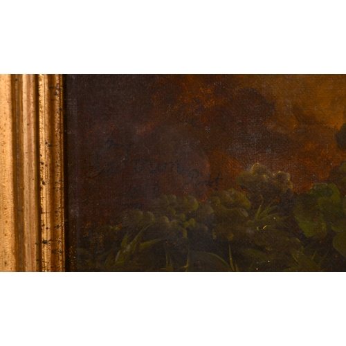 132 - Charles Towne (1763-1840) British. A Young Boy on a Donkey, a dog in the foreground and a windmill i... 