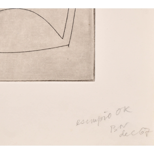 157 - Ben Nicholson (1894-1982) British. Bottles, Etching, Signed with initials and inscribed and dated 67... 
