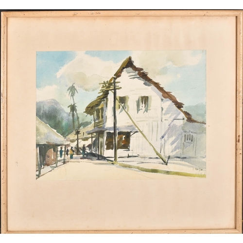 167 - Mun Sen Yong (1896-1962) Malaysian. Village Scene, Watercolour, Signed with initials and dated 1947,... 