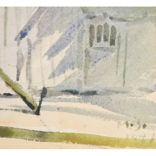 167 - Mun Sen Yong (1896-1962) Malaysian. Village Scene, Watercolour, Signed with initials and dated 1947,... 