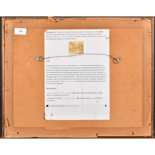 170 - Soewardja (1900-?) Indonesian. Pulling in the Nets, Watercolour, Signed, 10