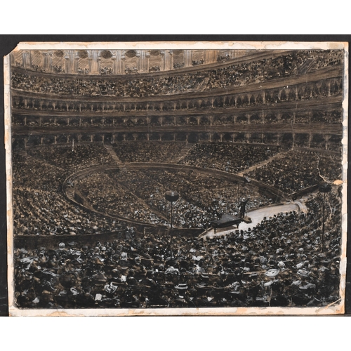 171 - F J H (19th-20th Century) British. The Orchestra in The Royal Albert Hall, Watercolour, pencil and g... 