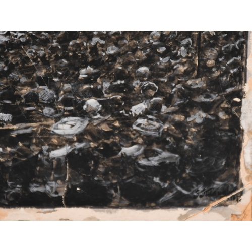 171 - F J H (19th-20th Century) British. The Orchestra in The Royal Albert Hall, Watercolour, pencil and g... 