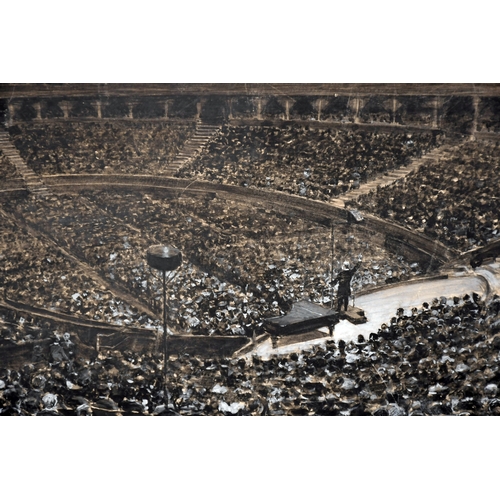 171 - F J H (19th-20th Century) British. The Orchestra in The Royal Albert Hall, Watercolour, pencil and g... 