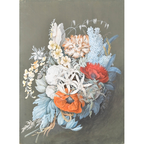 25 - Georgiana Elizabeth Ormerod (1822-1896) British. Still Life of Flowers, Gouache, Inscribed in pencil... 