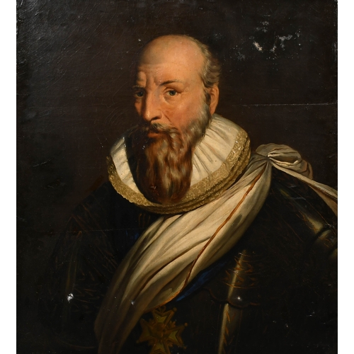 47 - Late 17th Century French School. Bust Portrait of a Man in a Ruff, Oil on canvas laid down, unframed... 