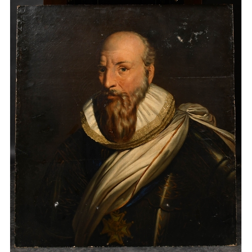 47 - Late 17th Century French School. Bust Portrait of a Man in a Ruff, Oil on canvas laid down, unframed... 