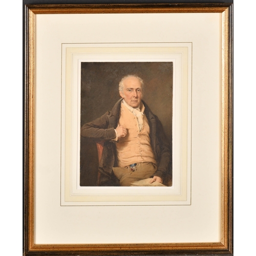 12 - William Derby (1786-1847) British. Portrait of Jeremiah Dyson (1757-1835), Watercolour, Inscribed on... 