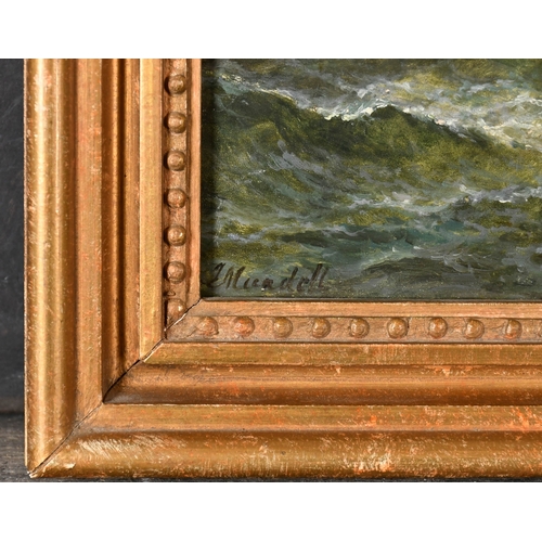 105 - John Mundell (1818-1875) British. Shipping in Choppy Waters, Oil on panel, Signed, 8