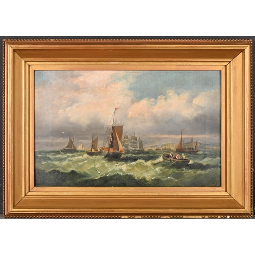 113 - Attributed to William Anslow Thornley (1847-1907) British. 'Shipping off Whitby', Oil on canvas, 10