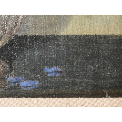 245 - 20th Century French School. Flowers in a Silver Vase, Oil on canvas, 24